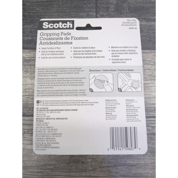 32 Pads 3M Scotch Adhesive Non-Slip Gripping Pads Brown 1-1/2” (8/Pack, 4 Packs) - Picture 3 of 4